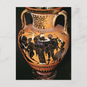 Black-figure attic vase postcard