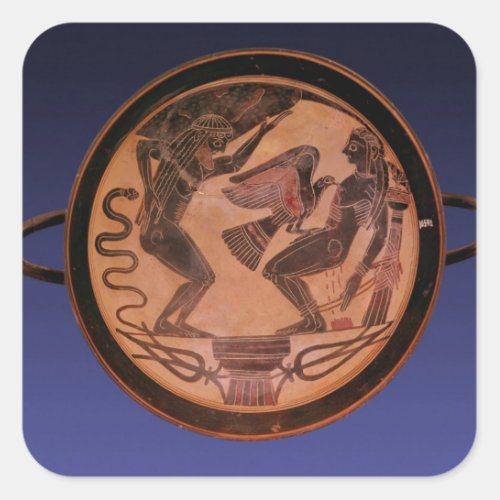 Black figure kylix square sticker