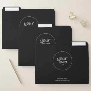 Black File Folder with Monogram