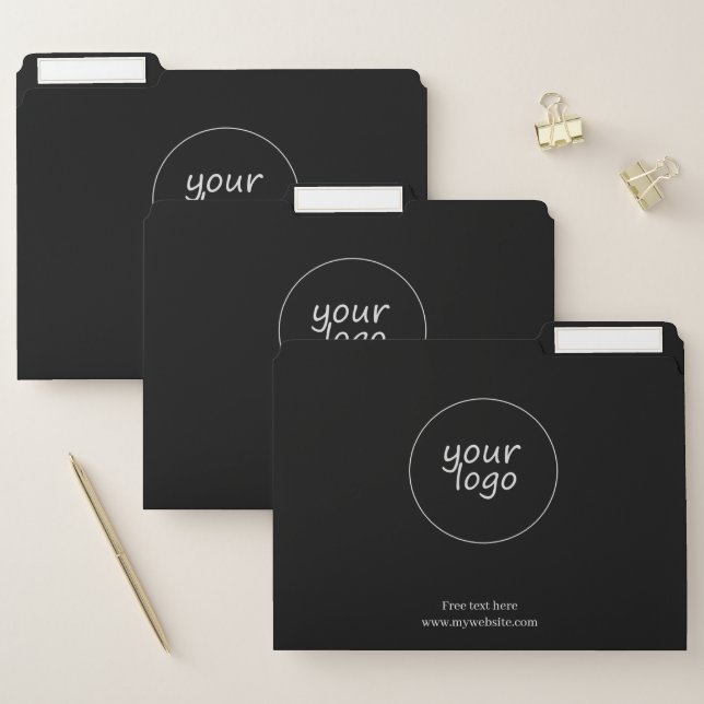 Black File Folder with Monogram (Set)
