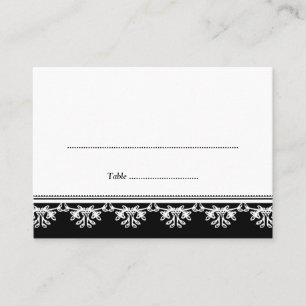 Black filigree border wedding escort place card