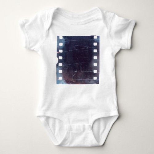 Black Film Frame Scratched Emulsion Baby Bodysuit