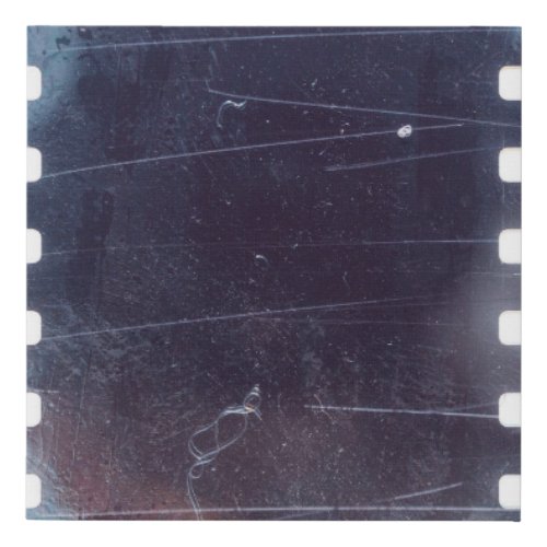 Black Film Frame Scratched Emulsion Faux Canvas Print