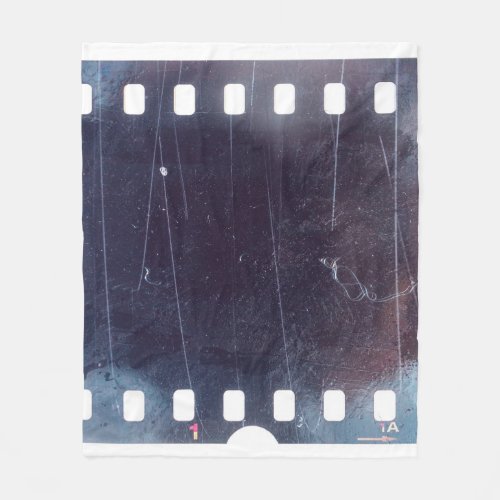 Black Film Frame Scratched Emulsion Fleece Blanket