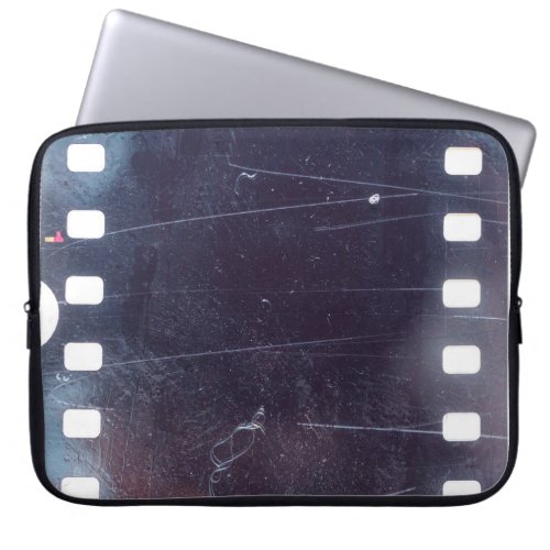 Black Film Frame Scratched Emulsion Laptop Sleeve