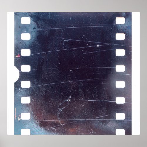Black Film Frame Scratched Emulsion Poster