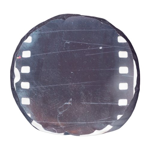 Black Film Frame Scratched Emulsion Pouf
