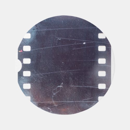 Black Film Frame Scratched Emulsion Rug