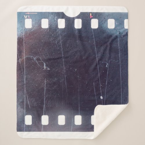 Black Film Frame Scratched Emulsion Sherpa Blanket