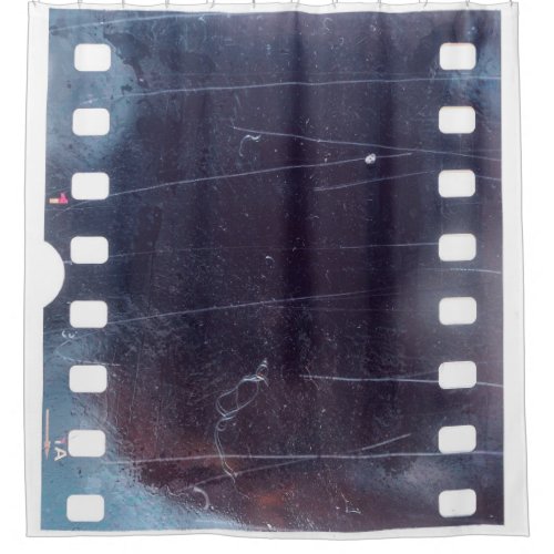 Black Film Frame Scratched Emulsion Shower Curtain