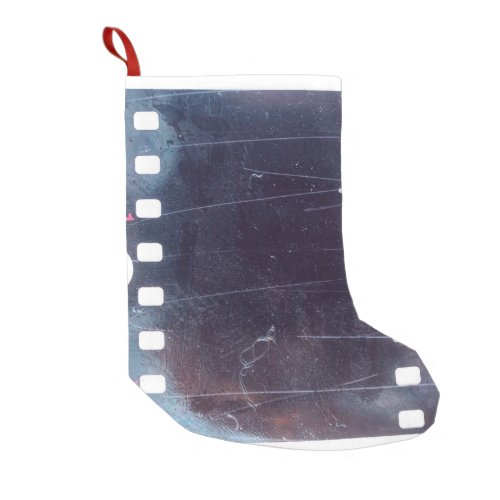 Black Film Frame Scratched Emulsion Small Christmas Stocking