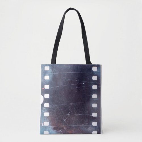 Black Film Frame Scratched Emulsion Tote Bag