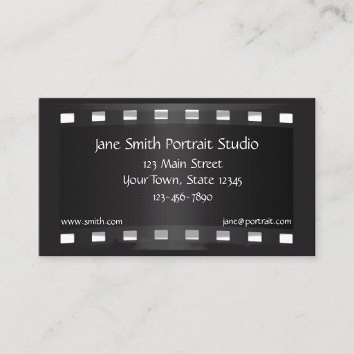 Customizable Black Film Strip Business Card
