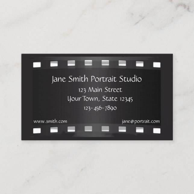 Black Film Strip Business Card (Front)