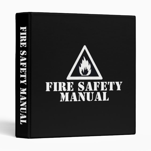 Black Fire Safety Manual 3 Ring Binder (Front/Spine)