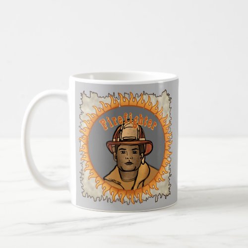 Black Firefighter custom name mug
