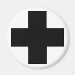 Black First aid cross Magnet