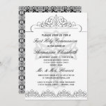 Black First Holy Communion Cross Invitations at Zazzle