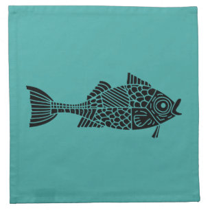 Black Fish Cloth Napkin