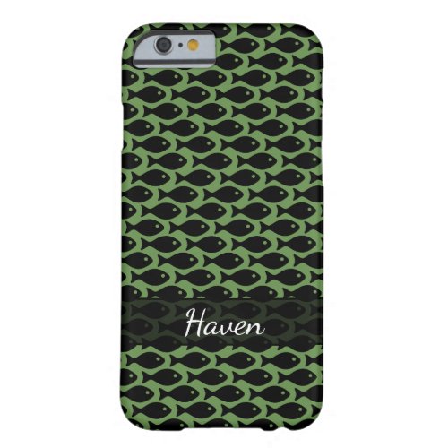Black Fish in a Sea of Moss Green Barely There iPhone 6 Case