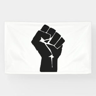 Black Fist Raised - Resistance Protest Banner