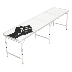 Black Fist Raised - Resistance Protest Beer Pong Table