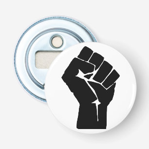 Black Fist Raised - Resistance Protest Bottle Opener
