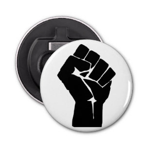 Black Fist Raised - Resistance Protest Bottle Opener