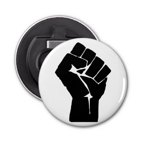 Black Fist Raised _ Resistance Protest Bottle Opener