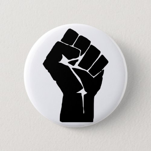 Black Fist Raised _ Resistance Protest Button