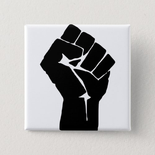 Black Fist Raised _ Resistance Protest Button