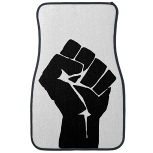 Black Fist Raised - Resistance Protest Car Floor Mat