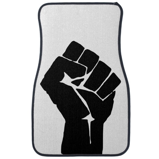 Black Fist Raised - Resistance Protest Car Floor Mat (Front)