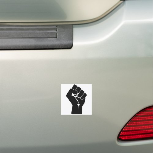Black Fist Raised _ Resistance Protest Car Magnet
