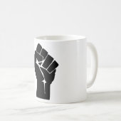Black Fist Raised - Resistance Protest Coffee Mug (Front Right)