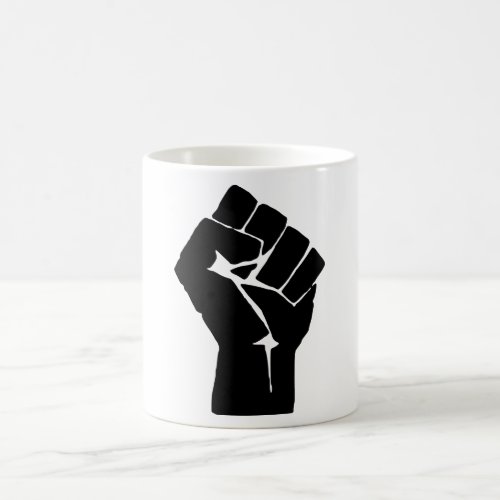 Black Fist Raised _ Resistance Protest Coffee Mug
