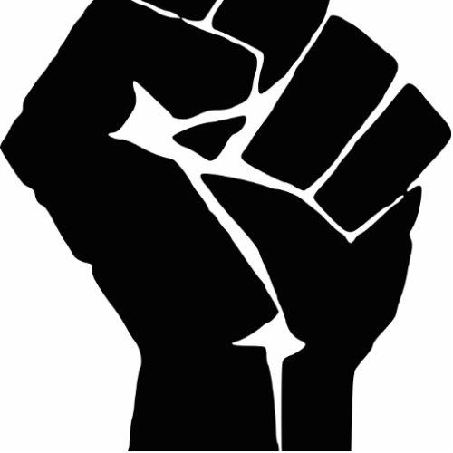 Black Fist Raised _ Resistance Protest Cutout