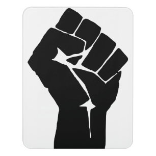 Black Fist Raised - Resistance Protest Door Sign
