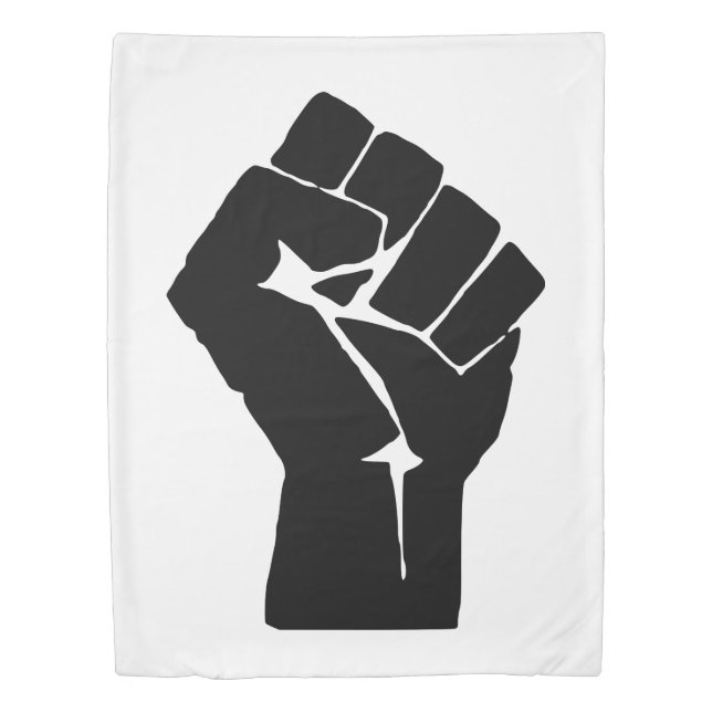 Black Fist Raised - Resistance Protest Duvet Cover (Front)