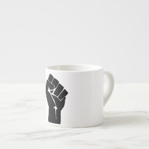 Black Fist Raised - Resistance Protest Espresso Cup