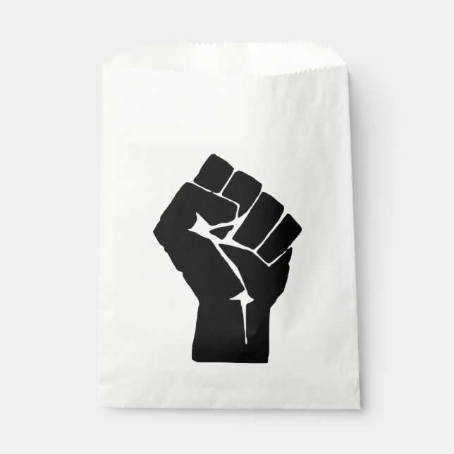 Black Fist Raised - Resistance Protest Favor Bag (Front)