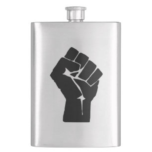Black Fist Raised - Resistance Protest Flask