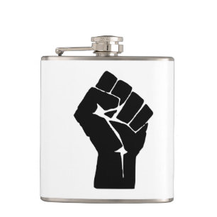 Black Fist Raised - Resistance Protest Flask