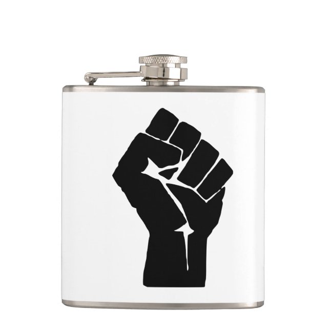 Black Fist Raised - Resistance Protest Flask (Front)