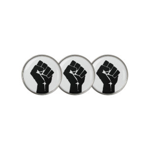 Black Fist Raised - Resistance Protest Golf Ball Marker