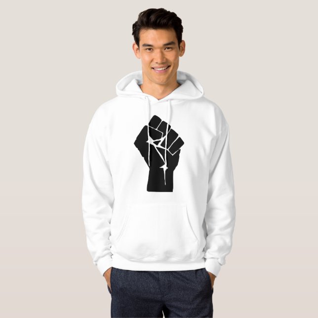 Black Fist Raised - Resistance Protest Hoodie (Front Full)