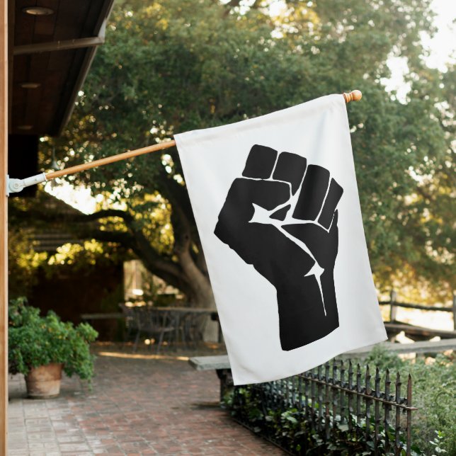 Black Fist Raised - Resistance Protest House Flag (In SItu)