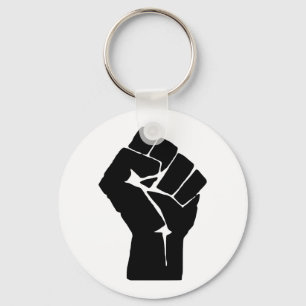 Black Fist Raised - Resistance Protest Keychain