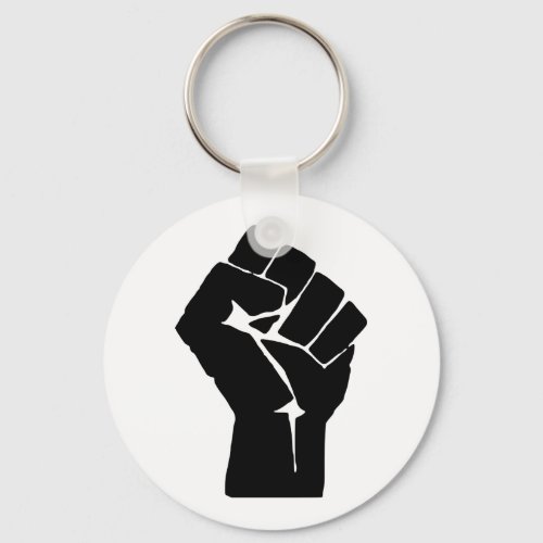 Black Fist Raised _ Resistance Protest Keychain