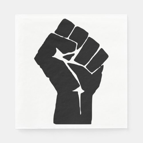 Black Fist Raised _ Resistance Protest Napkins